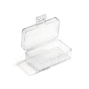 1‑slot 9V battery storage case – transparent PP, dimensions 53x35.3x19.7mm, weight 5.3g