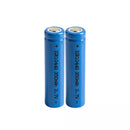 Two 10440 3.7V 350mAh high capacity flat top Li-ion rechargeable batteries front view