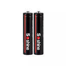 10440 350mAh button top Li-ion battery next to standard AAA alkaline battery