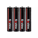 10440 350mAh button top Li-ion battery next to standard AAA alkaline battery