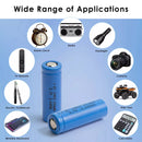 Digital battery analyzer screen showing 14430 cell tested capacity at 652mAh