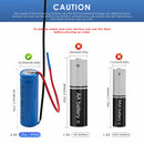 Montage of 14430 780mAh cells in various DIY applications: toy car, RC boat, LED strip, portable fan