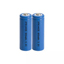 14430 LiFePO4 3.2V 400mAh cells in flat top and button top variants side by side