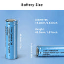 14mm x 48mm 14500 battery size chart
