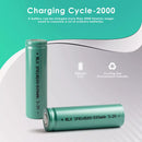 14500 3.2V LiFePO4 battery side-by-side with a standard 1.5V AA alkaline battery for size comparison