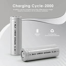 Close-up of 14500 600mAh 3.2V LiFePO4 battery flat top cell for solar applications