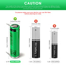 Flat top battery with tabs for soldering