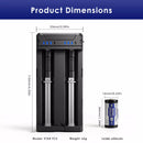 16340 Battery and Universal Charger Side-by-Side