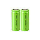18500 3.2V 1500mAh LiFePO4 battery flat top solder tabs 2 pack