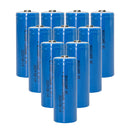18500 battery 3.7V 1200mAh 3C 10-pack button top Li-ion rechargeable cells main product image