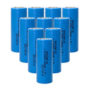 18500 battery 3.7V 1200mAh 3C 10-pack flat top Li-ion rechargeable cells main product image