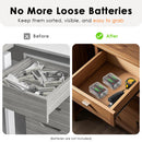 Closed 18500 battery case next to a 18650 case – size comparison