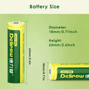 Dimension specifications for 2800mAh 18650 battery in hobby applications