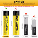 Different terminal configurations for 2500mAh 18650 batteries