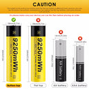 Different terminal configurations for 2500mAh 18650 batteries