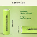 Dimension specifications for 18650 lighting application batteries