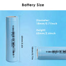 Professional lighting dimension specifications for 18650 batteries