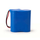 32700 3.2V 12000mAh 1S2P LiFePO4 battery pack in blue wrap with built-in BMS, featuring red and black pre-soldered lead wires