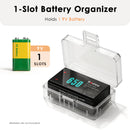 One 9V battery inside the protective box – snug fit