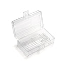2‑slot 18650 battery case – transparent PP with vertical texture and hanging hook