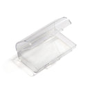 2‑slot AA battery storage case – transparent PP, dimensions 53.3x35.4x17.8mm, weight 6.10g