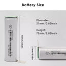 21700 battery dimension specifications compared to 18650 format