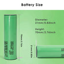 Dimension specifications for 21700 battery in electronic devices