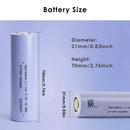 Dimension specifications for large capacity flat-top batteries