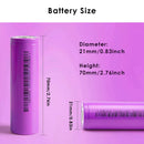 High capacity dimension specifications for 21700 batteries