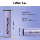 Optimized dimension specifications for high power 21700 batteries