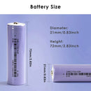 Optimized dimension specifications for high power 21700 batteries