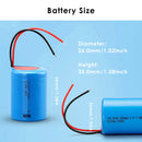 Standard dimensions of 26350 Li-ion battery measuring 26mm in diameter and 35mm in height for perfect fit in battery compartments