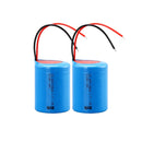 2PCS 26350 3.7V 2000mAh rechargeable Li-ion battery with built-in PCB and pre-soldered red positive and black negative wires for DIY electronics