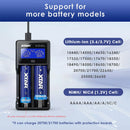 2-Bay LCD Charger for 21700, 20700, 18650, 26650