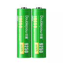 Two-pack of 2500mAh lithium ion rechargeable batteries for flashlights and solar lights