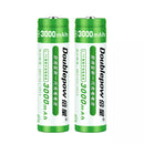 Two-pack of 3000mAh high capacity batteries for LED flashlights and headlights