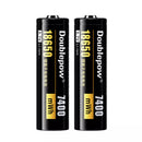 Two packs of 2000mAh 18650 rechargeable batteries for headlights