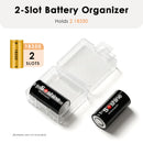 Two 18350 batteries inside the transparent holder – side‑by‑side