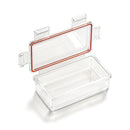 2 slot 18650 waterproof battery case – clear white protective box closed with O-ring seal