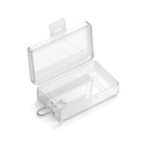 2 slot 21700 battery storage case – PP plastic, transparent with hanging hook
