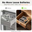 Two 21700 batteries inserted in the transparent case – visible through clear lid