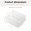 Open case showing finger cutouts for easy removal of 26650 cells