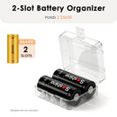 Two 26650 batteries inserted in the clear case – side by side