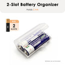 Two AA batteries inside the small protective box – side‑by‑side
