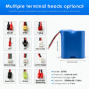  3.2V 12Ah 32700 LiFePO4 battery pack 1S2P detailed dimensions measuring 6.4cm length by 7cm height.