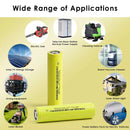 32140 15Ah LiFePO4 cell flat-top terminal showing spot weld nickel strip and solder points
