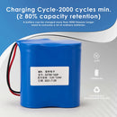 Dimension diagram of 32700 3.2V 12000mAh battery pack showing 66mm width and 72mm height including the built-in protection board