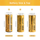 Positive pole flat top of Vapcell G53 26650 battery