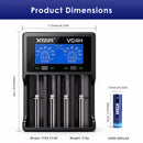Compact 14500 Batteries and 4-Bay LCD Charger Size