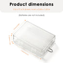Open 26650 case showing finger cutouts for easy battery removal